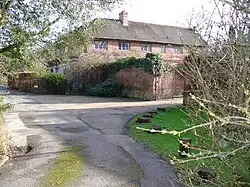 Slyfield Farmhouse, with attached garden wall