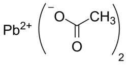 Skeletal formula of lead(II) acetate