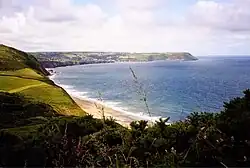 Penbryn Beach from coastal path