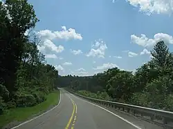 Southbound PA 171 in Harmony Township