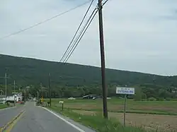 Entering Osterburg from the west on PA 869