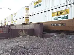 A close up view of the Peoria Underpass.