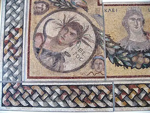 Roman interlace on a floor from a private house in Gerasa, Jordan, 2nd century, mosaic, Pergamon Museum, Berlin