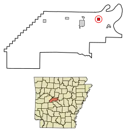 Location of Houston in Perry County, Arkansas.