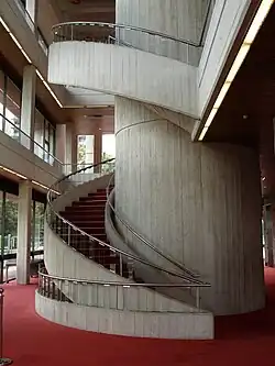 Bottom of the circular staircase, as seen from the ground floor.