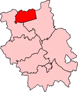 Map showing the location of the Peterborough constituency in Cambridgeshire, under the boundaries created by the 2023 boundary review and first used at the 2024 UK general election.