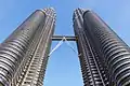 The Petronas Towers from their bases