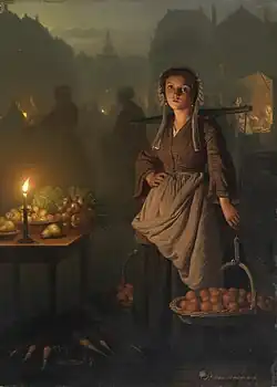 Market by candlelight, 1869