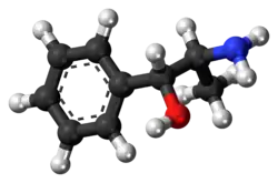 Ball-and-stick model of the phenylpropanolamine molecule
