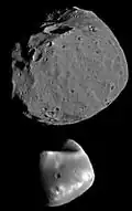 Comparison - Phobos (top) and Deimos (bottom) (2005).
