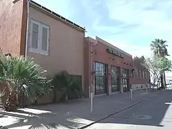 The Blake, Moffitt, Towne Janitorial Co. Warehouse built in 1927 and located at 101 E. Buchanan St. Designated as a landmark with Historic Preservation-Landmark (HP-L) overlay zoning. Listed in the Phoenix Historic Property Register.