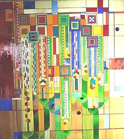 Saguaro Stained Glass by Frank Lloyd Wright in the lobby