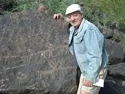 Notice, in this Petroglyph the Hohokams sketched two deers bumping heads in the far lower right hand corner. The two deers bumping heads are the symbol of the Deer Valley Rock Art Center.