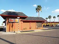 Airport Inn is located at 2501 East Van Buren St. on the land where Phoenix's first airport, the Van Buren Airport, once stood.