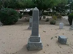 Grave site of Noah M. Broadway located in the "Rosedale Cemetery" section. Broadway was one of the original settlers of Phoenix.