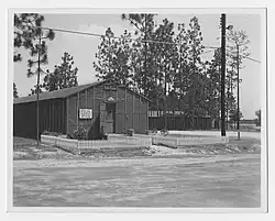 Photograph of special services officer's building, June 1944