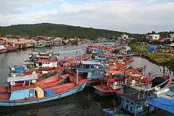 Fishing boats in Phú Quốc, where the most prized fish sauce is made