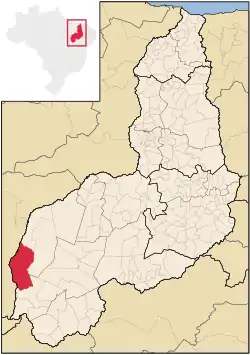 Location in Piauí and Brazil