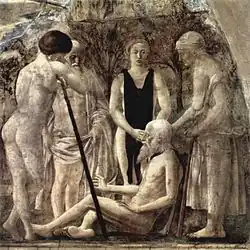 Painting by Piero della Francesca depicting the death of Adam