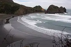 Picture of Piha beach in New Zealand