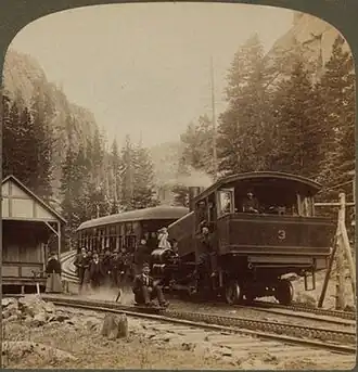 Manitou and Pike's Peak Railway depot on Ruxton Avenue, 1894