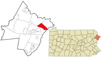 Location in Pike County and the state of Pennsylvania.