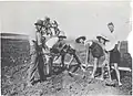 Planting the first orange grove of the family farm under the direction of Papa Avraham Menda, 1935-36