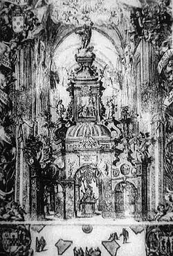 Monument to the Triumph of Saint Ferdinand in the backchamber of the Cathedral of Seville (1671), work of Bernardo Simón de Pineda.