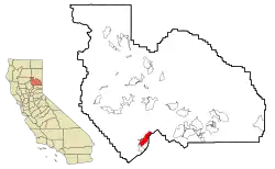 Location in Plumas County and the state of California