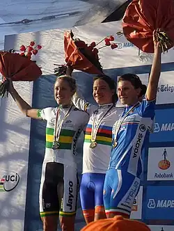 Podium: Neylan, Vos and Longo Borghini