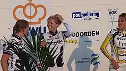 Podium: 1. Regina Bruins, 2. Kirsten Wild, 3. Ellen van Dijk