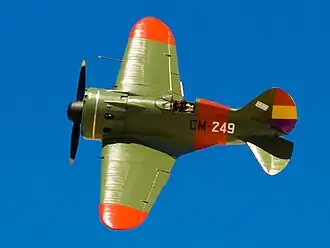 A Polikarpov I-16 "Mosca" in flight