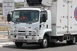 Port of Brisbane Motorway. A truck using the Motorway.