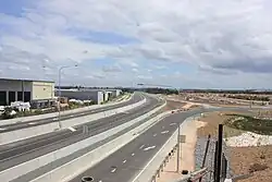 Port of Brisbane Motorway north view from overpass.