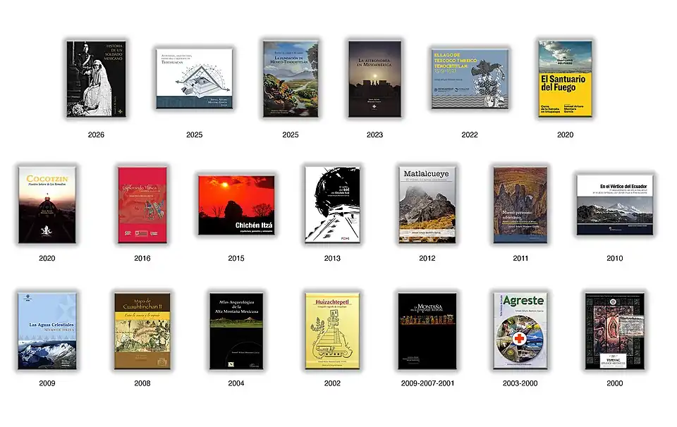Covers of the books published by Arturo Montero as author or coordinator.