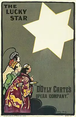 Image 102The Lucky Star poster, by Dudley Hardy (restored by Adam Cuerden) (from Wikipedia:Featured pictures/Culture, entertainment, and lifestyle/Theatre)