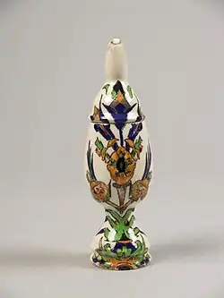 Pot with cover with abstract floral decor, 1890