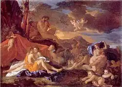 Nicolas Poussin, Acis and Galatea concealed from the flute-playing Polyphemus, 1630.