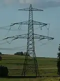 Twisting pylon on the section Riedlhof - Bavarian/Czech-border