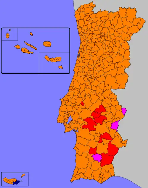 Strongest candidate by municipality.