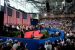 President Barack Obama holds a town hall meeting at Broughton High School in Raleigh, N.C. on July 29, 2009
