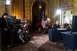 President Donald J. Trump holds a video teleconference with members of the U.S. military.