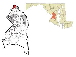 Location of West Laurel, Maryland (using 1990 and 2000 Census Bureau boundaries)