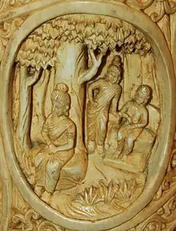 Prince Siddhartha in a garden