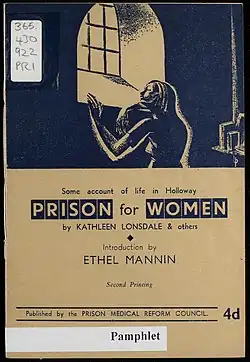 Pamphlet written by Kathleen Lonsdale on Prison Reform in 1943