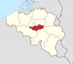 Location of Walloon Brabant