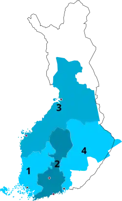 1747-1776 1&nbsp;Turku and Pori 2&nbsp;Uusimaa and Tavastia 3&nbsp;Ostrobothnia 4&nbsp;Kymenkartano and &nbsp;&nbsp;&nbsp;Savonia