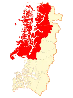 Location in the Aysén del General Carlos Ibáñez del Campo Region
