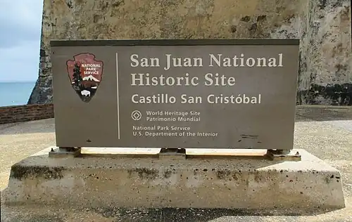 San Juan National Historic Site sign (Castillo San Cristóbal)