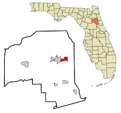 Location in Putnam County and the state of Florida